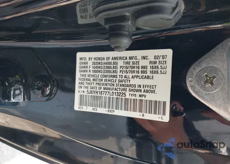2007 Honda Element Ex z USA, uszkodzony, nr VIN 5J6YH18727L013225